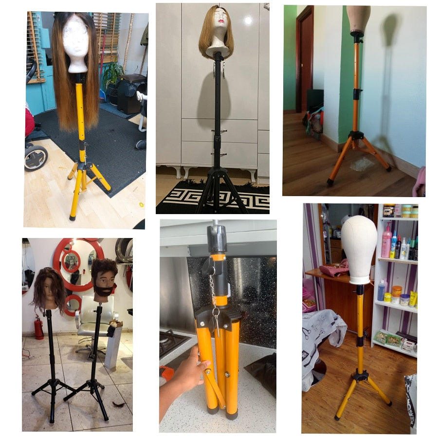 Alileader 2022 New Adjustable Mannequin Head Tripod Black Gold 125 Cm Canvas Mannequin Head Wig Stand Tripod Wig Making Kit штат