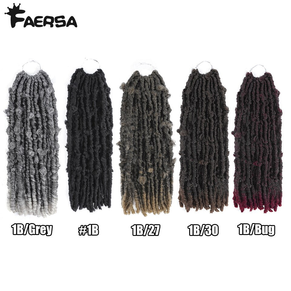 Butterfly Locs Crochet Braids Hair 14'' 18'' Distressed Faux Locs Crochet Hair 16Strands/pack Locs Pre-Twist Braiding Faersa