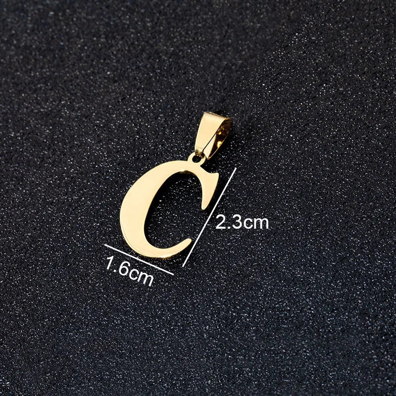 SONYA A To Z Stainless Steel 26 Letters Initial Pendant For Women Alphabet DIY Pendants Friends Family Gifts