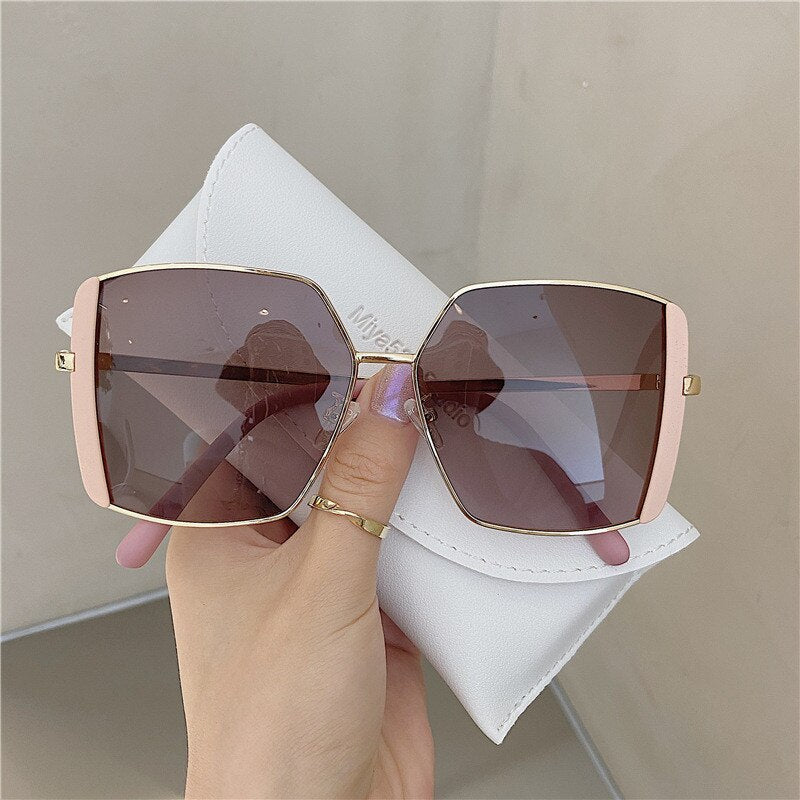 2021 Vintage Hexagon Sunglasses Women Square Metal Frame Pilot Mirror Classic Retro Sun Glasses Women Luxury Summer Eyewear