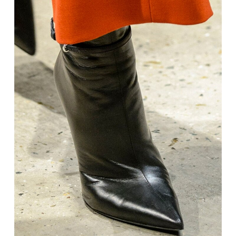 Casual Office Shoes For Ladies 2020 New Arrivals Grey Color Matte Leather Fashion Short Boots Match Everything Heel 10 cm Shoes