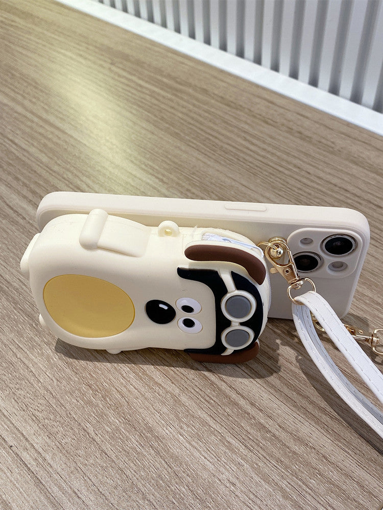 Dong Bai Dog Coin Purse for Apple 14Promax Phone Case Crossbody Iphone13pro Cute 12 Cartoon 11 Anti-Lost Xsmax Strap Lanyard XR Anti-Fall 8/7Plus Women 6 Soft Case