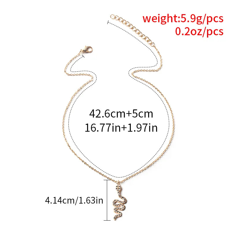 New Snake Necklace Animal Pendant Women Snake Dangle Necklace Minimalist Style Alloy Trendy Female Birthday Jewelry Party Gift