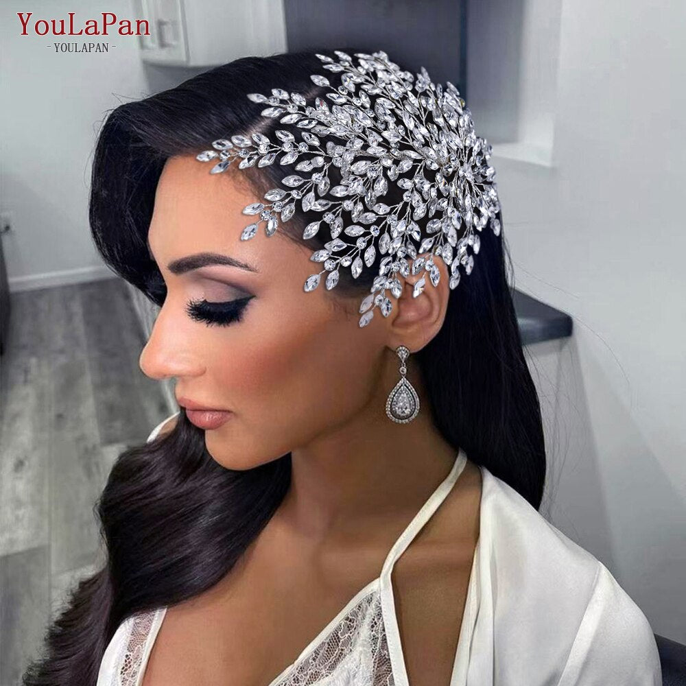 YouLaPan HP438 Shiny Bridal Headdress Luxury Wedding Headband Women Hair Accessories Queen Headpiece Party Banquet Headwear