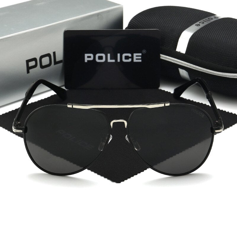 POLICE Men Polarized Sunglasses For Men Women Aluminum Magnesium Sun Glasses Driving Glasses Rectangle Shades For Men Eyewear