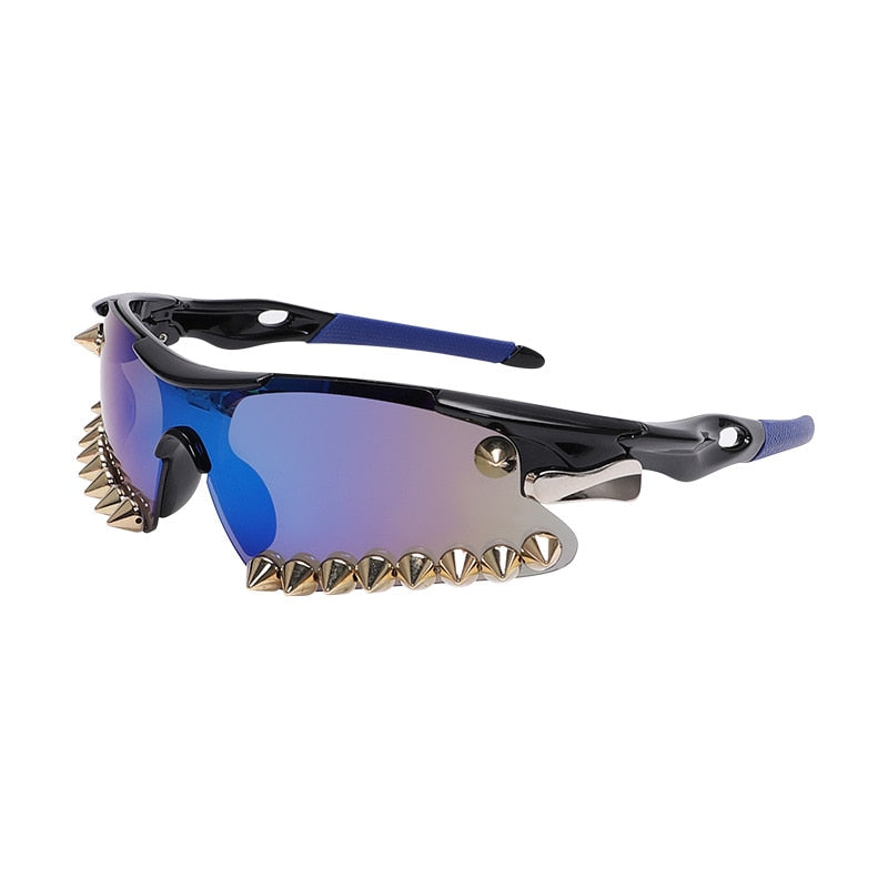 Luxury Steampunk Diamond Sunglasses Goggle New Women Men Y2k Punk Sport Sun Glasses Cycling Riding Shades Eyewear De Sol Oculos