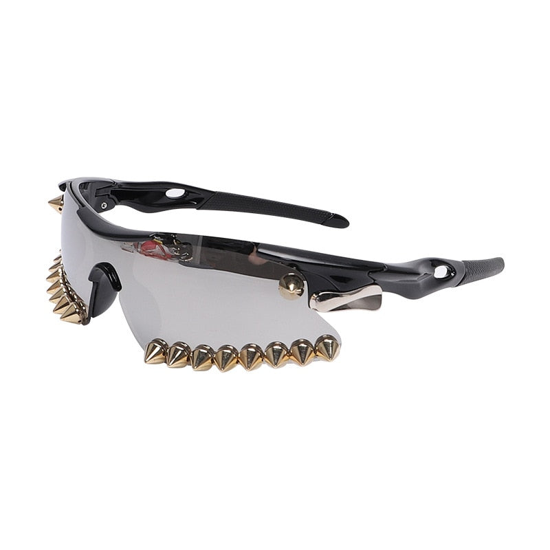 Luxury Steampunk Diamond Sunglasses Goggle New Women Men Y2k Punk Sport Sun Glasses Cycling Riding Shades Eyewear De Sol Oculos