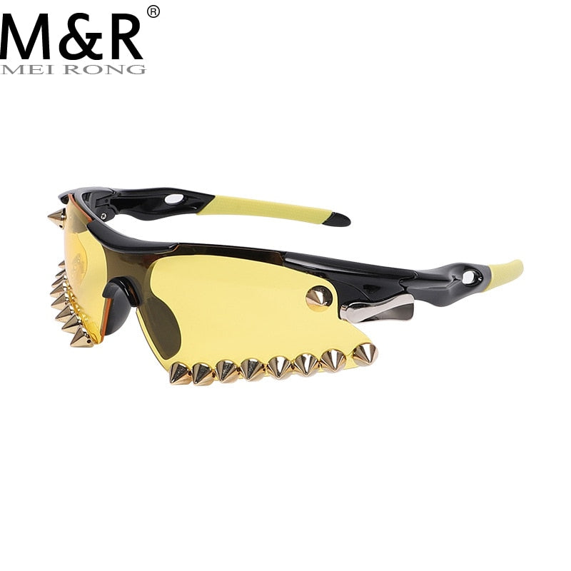 Luxury Steampunk Diamond Sunglasses Goggle New Women Men Y2k Punk Sport Sun Glasses Cycling Riding Shades Eyewear De Sol Oculos