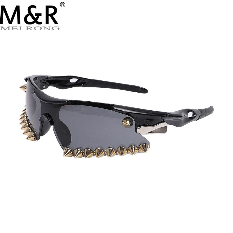 Luxury Steampunk Diamond Sunglasses Goggle New Women Men Y2k Punk Sport Sun Glasses Cycling Riding Shades Eyewear De Sol Oculos