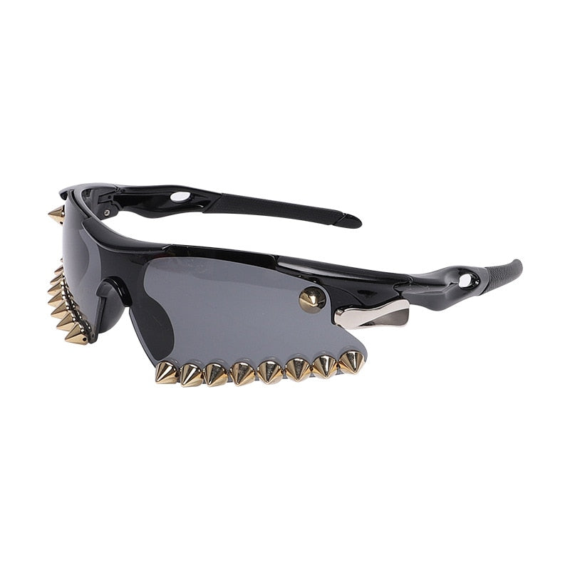 Luxury Steampunk Diamond Sunglasses Goggle New Women Men Y2k Punk Sport Sun Glasses Cycling Riding Shades Eyewear De Sol Oculos