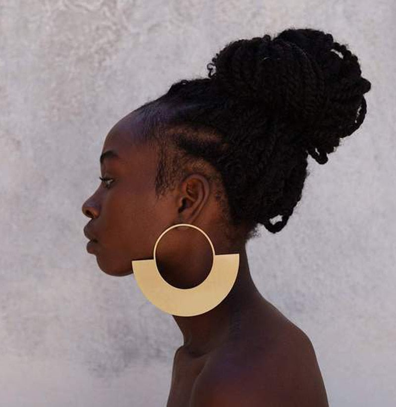 2022 Big Long Drop Earrings for Women Jewelry Accessories Copper Gold Color Earrings Banquet Queen