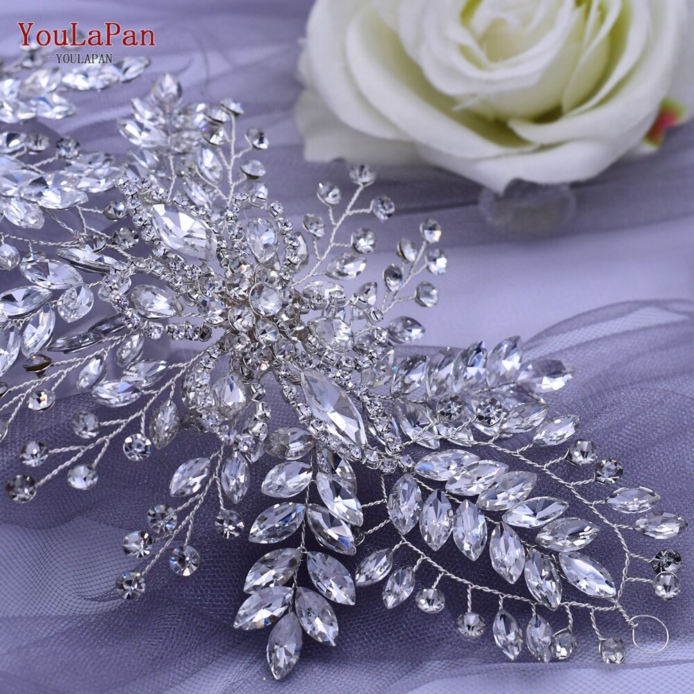 YouLaPan HP409 Wedding Woman Tiara Headdresses for Bridal Headband Wedding Hair Accessories Luxury Rhinestone Bride Headwear