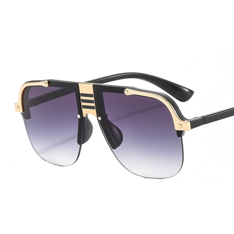 D&amp;T 2021 New Fashion Sunglasses Women Men Shield Gradients Lens Metal Alloy Frame Trend Luxury Brand Designer Sun Glasses UV400