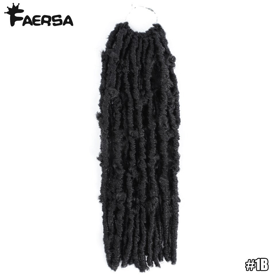 Butterfly Locs Crochet Braids Hair 14'' 18'' Distressed Faux Locs Crochet Hair 16Strands/pack Locs Pre-Twist Braiding Faersa