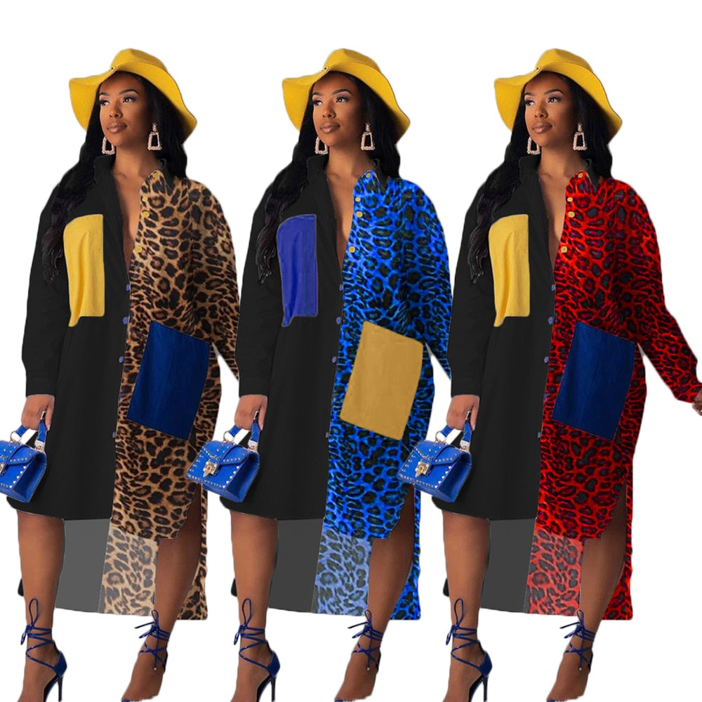2019 Striped Long Sleeve Shirt Dress Women Turn-Down Collar Button Up Loose Blouse Dress Casual Streetwear Oversized Shirt Dress