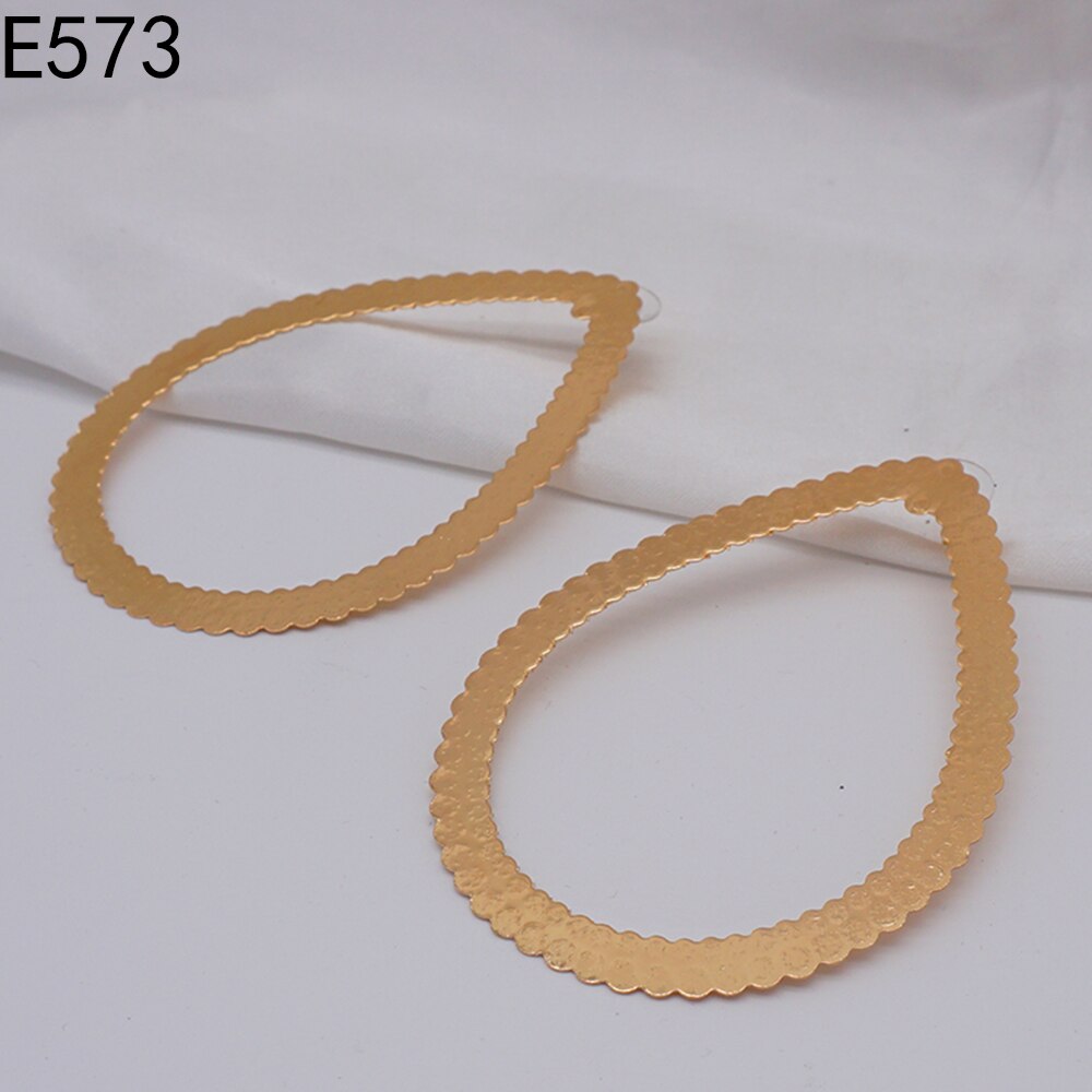 Hoop Earring For Women Gold Color Stud Big Pendant dangle Drop  Earrings