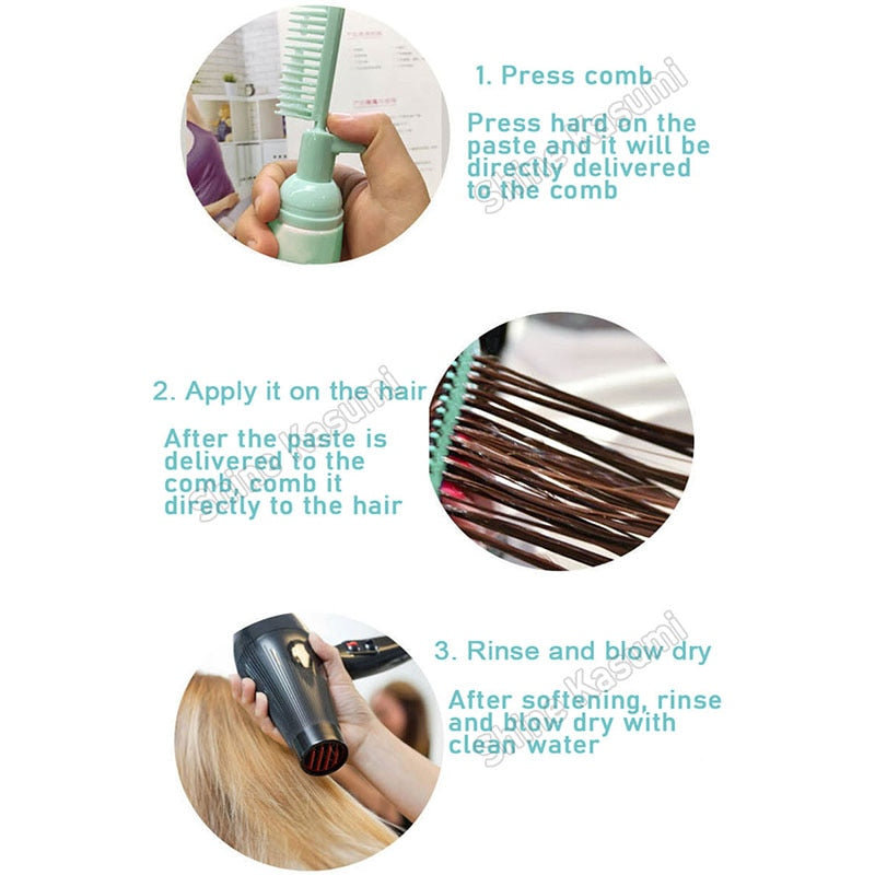 150ml Hair Straightener Cream Keratin Comb Type Hair Straightening Treatment for Frizzy and Dry Solution Permanent Hair Care