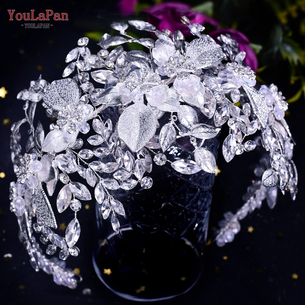 YouLaPan HP409 Wedding Woman Tiara Headdresses for Bridal Headband Wedding Hair Accessories Luxury Rhinestone Bride Headwear