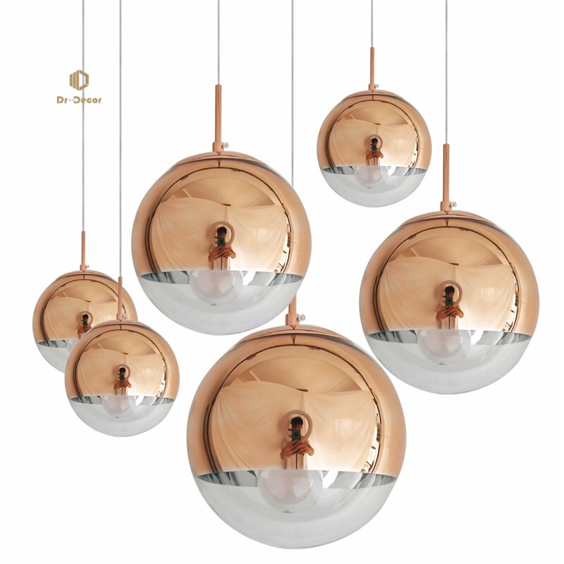 Nordic Minimalism Led Pendant Lights Silver Round Ball Pendant Lamps for Living Room Kitchen Luminaire Restaurant Indoor Light