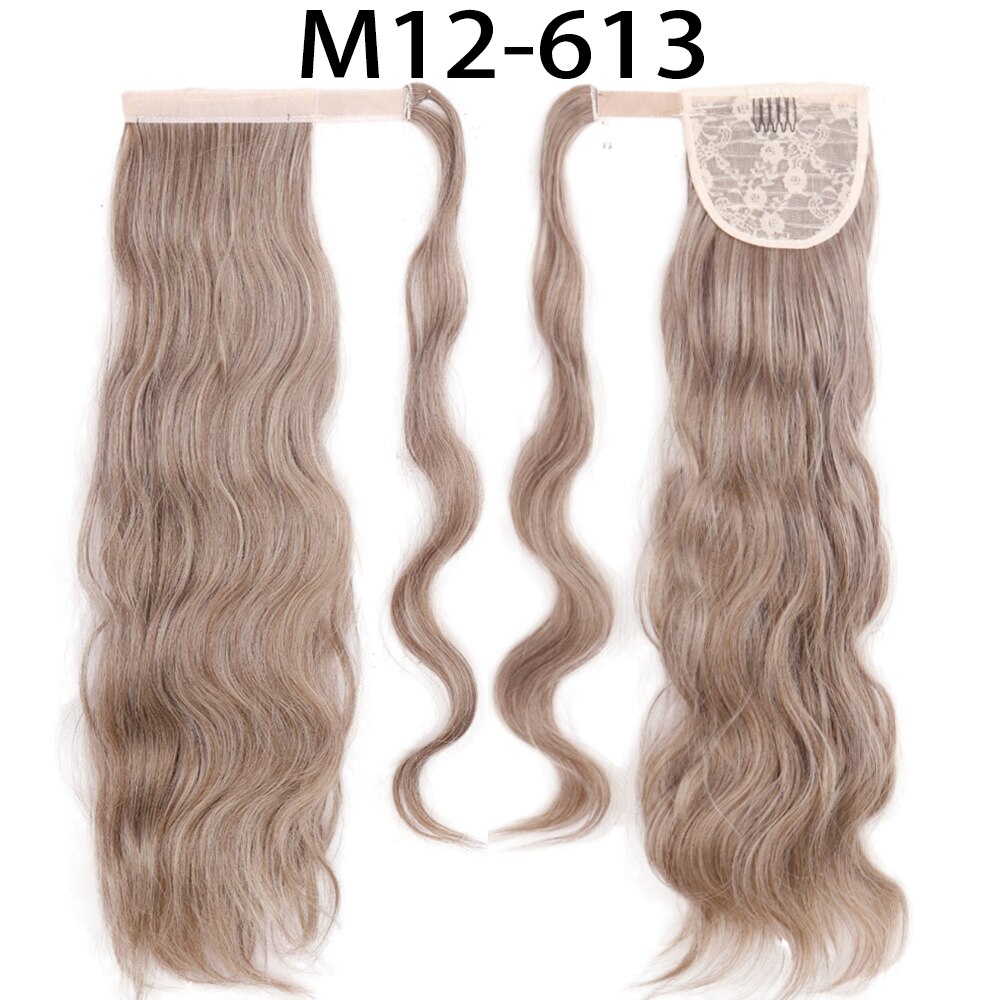 MerisiHair Synthetic Ponytail Extension Long Black Drawstring Wavy Ponytail Hair African American for Women Body Wavy Ponytail
