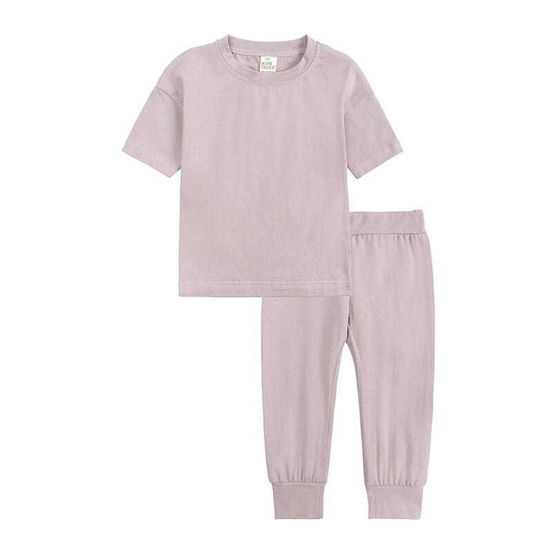 Essential Summer Baby Girls Clothes Children Clothing Set Boys Top Pullover Sweatshirt+Pants Tracksuit Suits For Kids Costumes