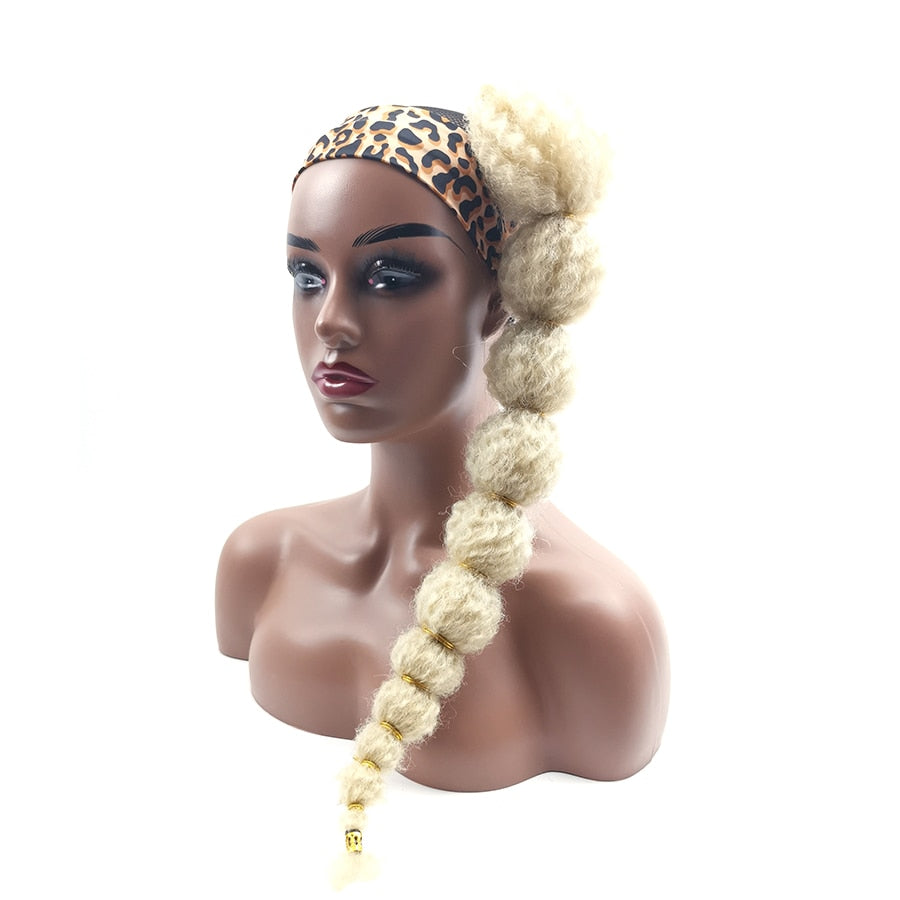 Hairpiece Ponytail Hair Extension for Black Women Afro Puff Kinky Curly Horse Tail Clip in Drawstring False Pigtail Synthetic