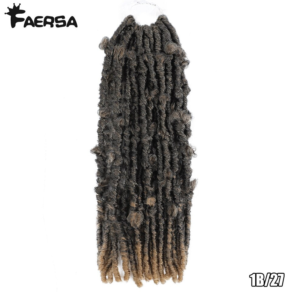 Butterfly Locs Crochet Braids Hair 14'' 18'' Distressed Faux Locs Crochet Hair 16Strands/pack Locs Pre-Twist Braiding Faersa