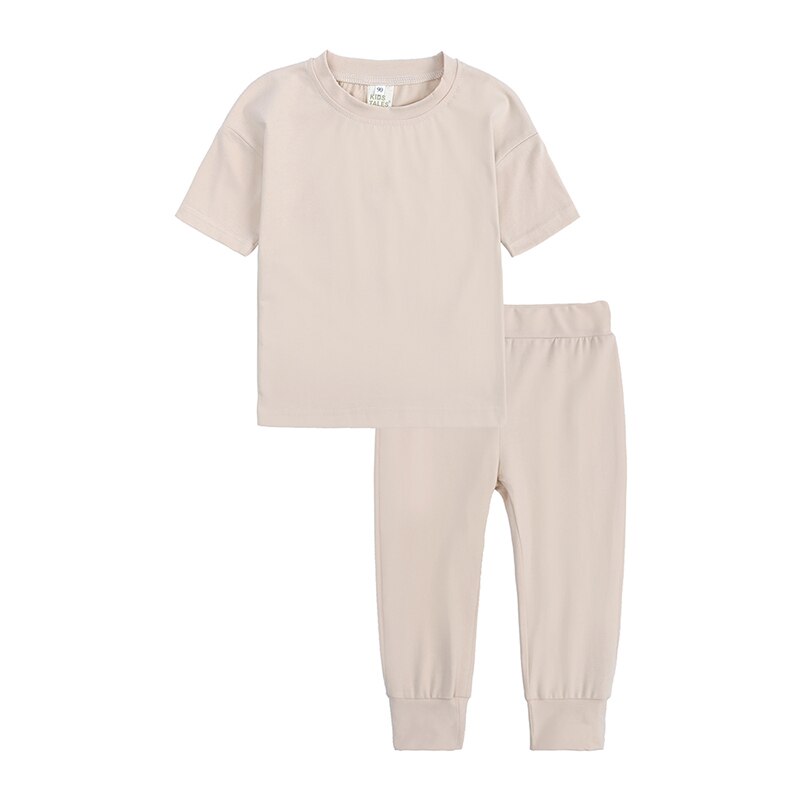 Essential Summer Baby Girls Clothes Children Clothing Set Boys Top Pullover Sweatshirt+Pants Tracksuit Suits For Kids Costumes
