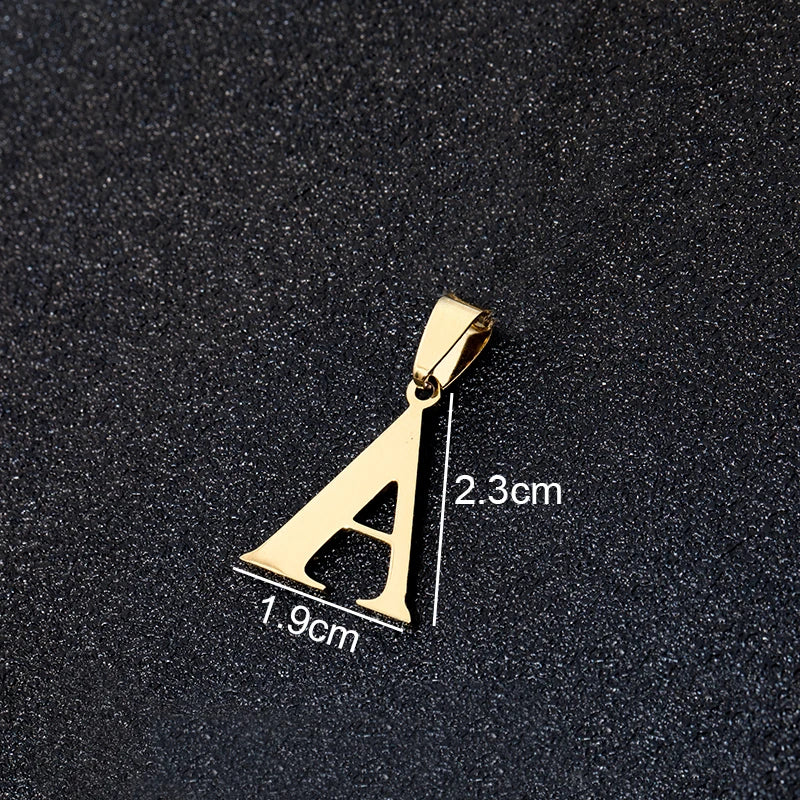SONYA A To Z Stainless Steel 26 Letters Initial Pendant For Women Alphabet  DIY Pendants Friends Family Gifts