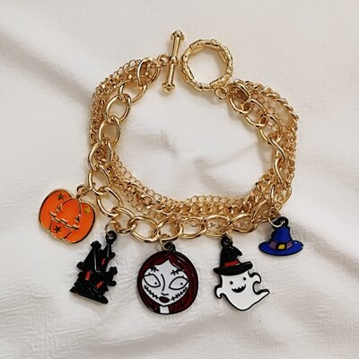 Korean Design Style Crystal Five Chain Bracelet For Women Pearl Flower Charm Jewelry
