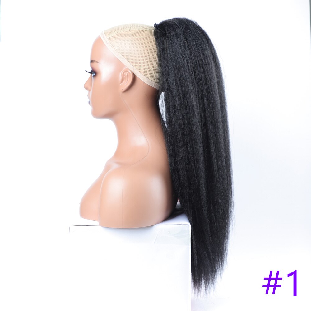 High Puff Afro Kinky Straight Ponytail Synthetic Black Woman Hair Drawstring Ponytail Long Hair Extension Ponytail For Women
