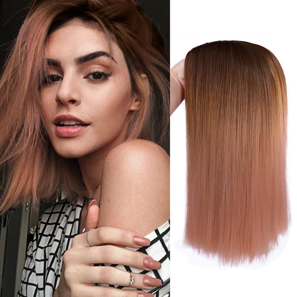 FAVE Ombre Black Purple/Blonde/Grey/Flax Brown/ Straight Synthetic Wig Shoulder Length Middle Part Cosplay For Women's Daily Wig