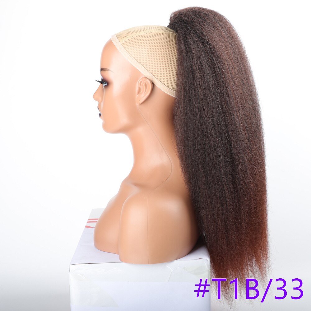 High Puff Afro Kinky Straight Ponytail Synthetic Black Woman Hair Drawstring Ponytail Long Hair Extension Ponytail For Women