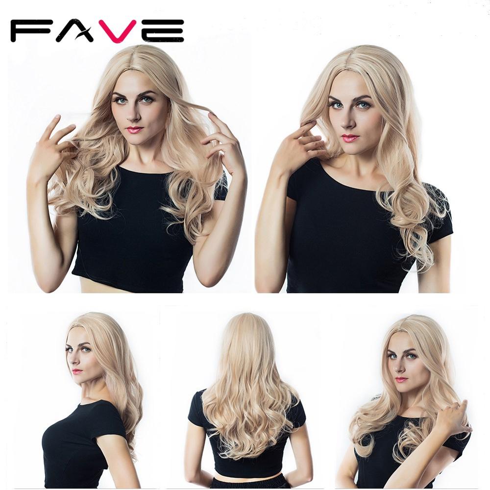 FAVE Long Wavy Wigs Ombre Gray To Watermelon Red Black Grey Purple Blue Brown Synthetic Hair For Black White Women Cosplay Party