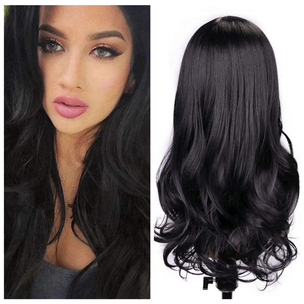 FAVE Long Wavy Wigs Ombre Gray To Watermelon Red Black Grey Purple Blue Brown Synthetic Hair For Black White Women Cosplay Party