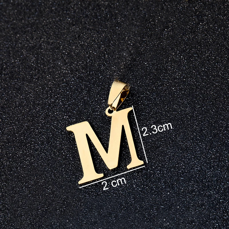 SONYA A To Z Stainless Steel 26 Letters Initial Pendant For Women Alphabet  DIY Pendants Friends Family Gifts