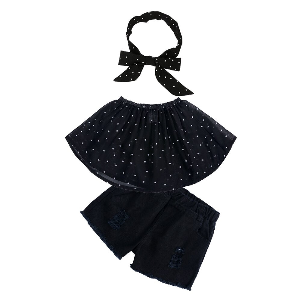 Fashion Style for girls of Chiffon long sleeves Tops with Stars Printed  + jeans pants in autumn sets children's clothes ST316
