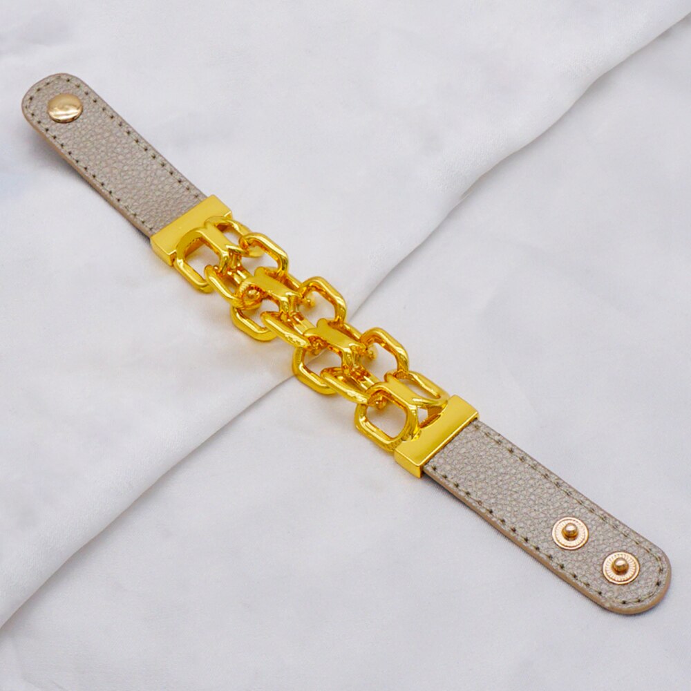 2022 Fashion New Metal Buckle Personality Leather Bracelet For Women Gift Accessories