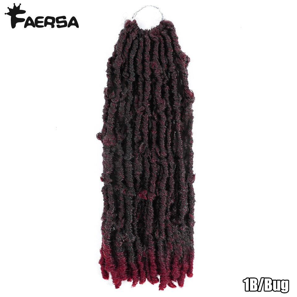 Butterfly Locs Crochet Braids Hair 14'' 18'' Distressed Faux Locs Crochet Hair 16Strands/pack Locs Pre-Twist Braiding Faersa