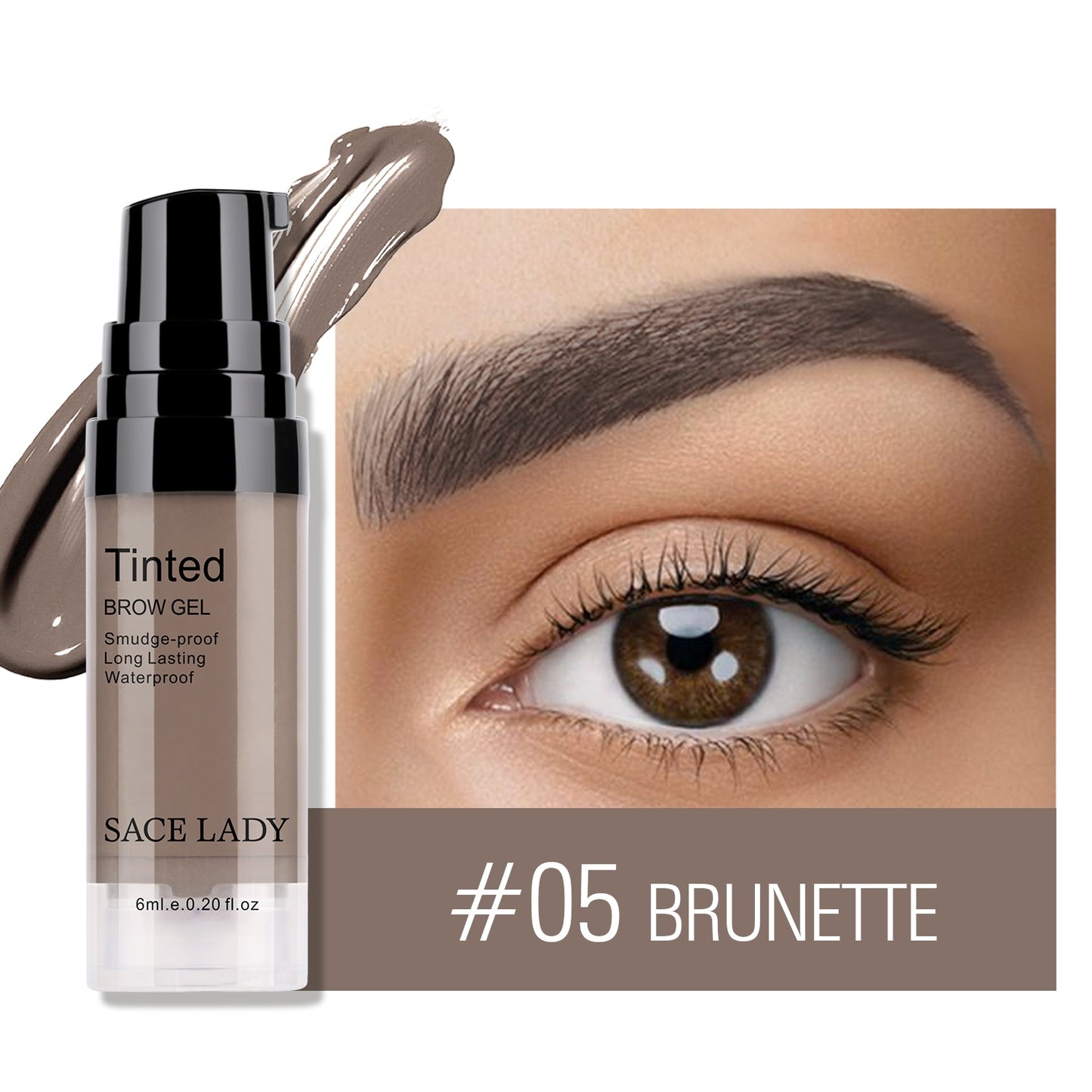 6 Colors Black Brown Eyebrow Gel Long Lasting Waterproof Eye Brow Tint Cream Smooth Makeup Eyebrow Wax Pomade Cosmetics 6ML