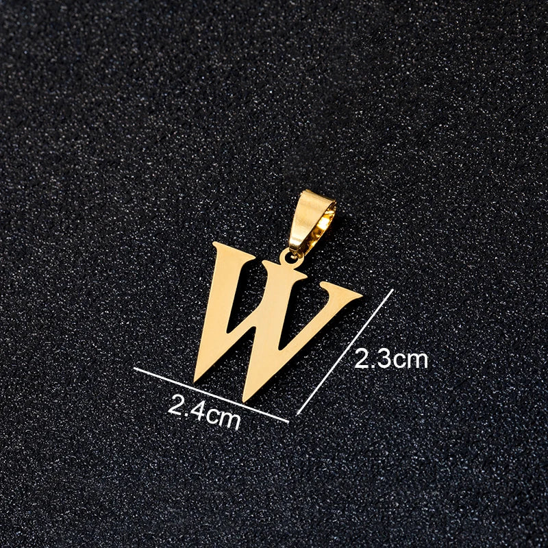 SONYA A To Z Stainless Steel 26 Letters Initial Pendant For Women Alphabet  DIY Pendants Friends Family Gifts