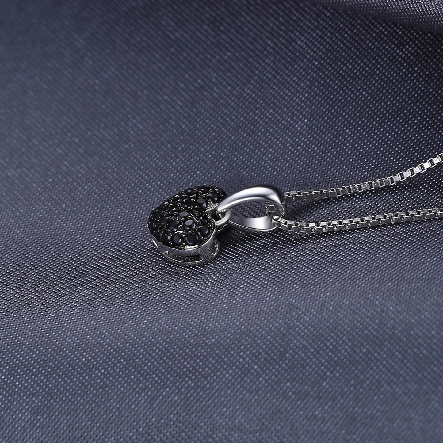 JewelryPalace Heart Love Natural Black Spinel Gemstone 925 Sterling Silver Pendant Necklace for Women Fashion Jewelry No Chain