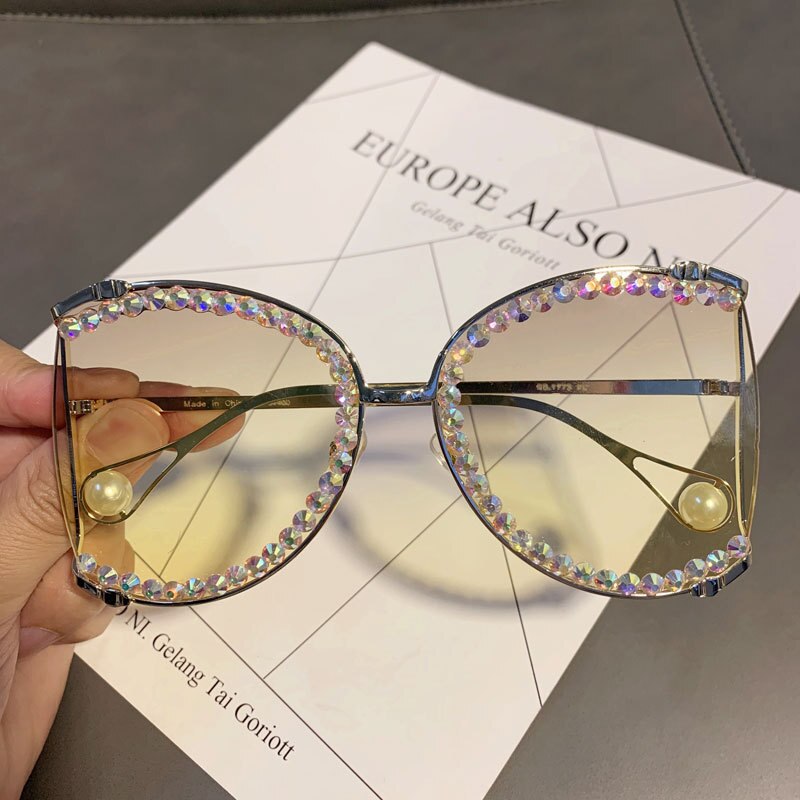 2023 Sunglasses Women Oversized  Bling Diamond y2k Fashion Design Sun glasses Ladies Luxury Glasses Vintage Shades Bulk Oculos