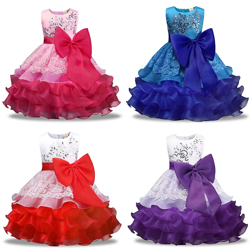 Formal Dress Ball Gown Elegant Dresses for Summer Girls 2022 Princess Party Dress Baby Kids Clothes Christmas Blue Child Gift