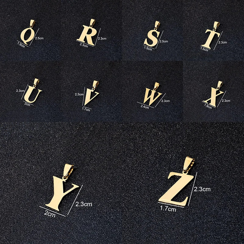 SONYA A To Z Stainless Steel 26 Letters Initial Pendant For Women Alphabet  DIY Pendants Friends Family Gifts
