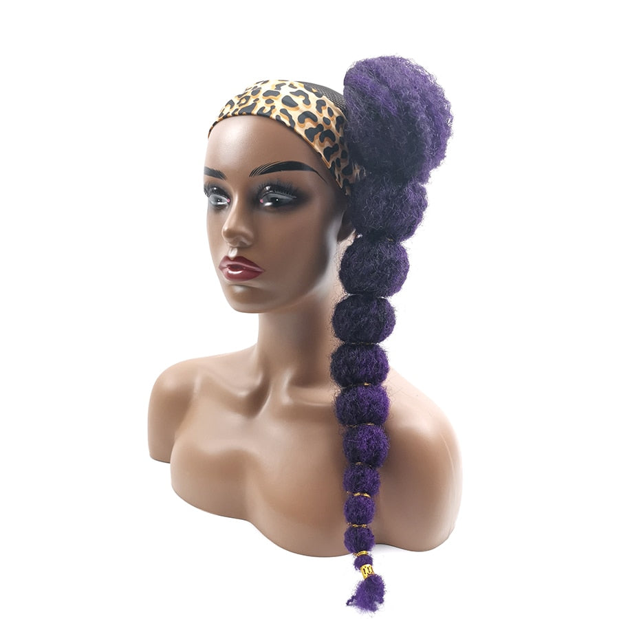 Hairpiece Ponytail Hair Extension for Black Women Afro Puff Kinky Curly Horse Tail Clip in Drawstring False Pigtail Synthetic