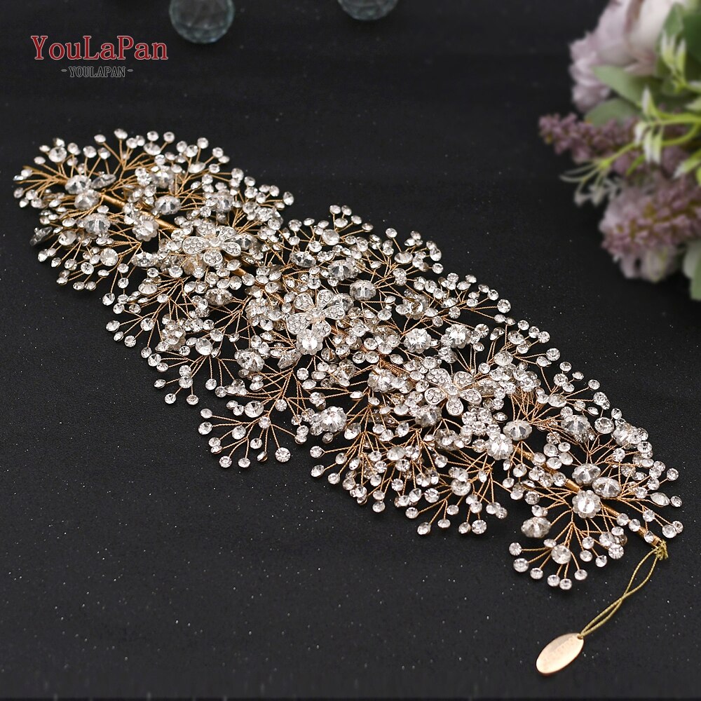 YouLaPan HP409 Wedding Woman Tiara Headdresses for Bridal Headband Wedding Hair Accessories Luxury Rhinestone Bride Headwear