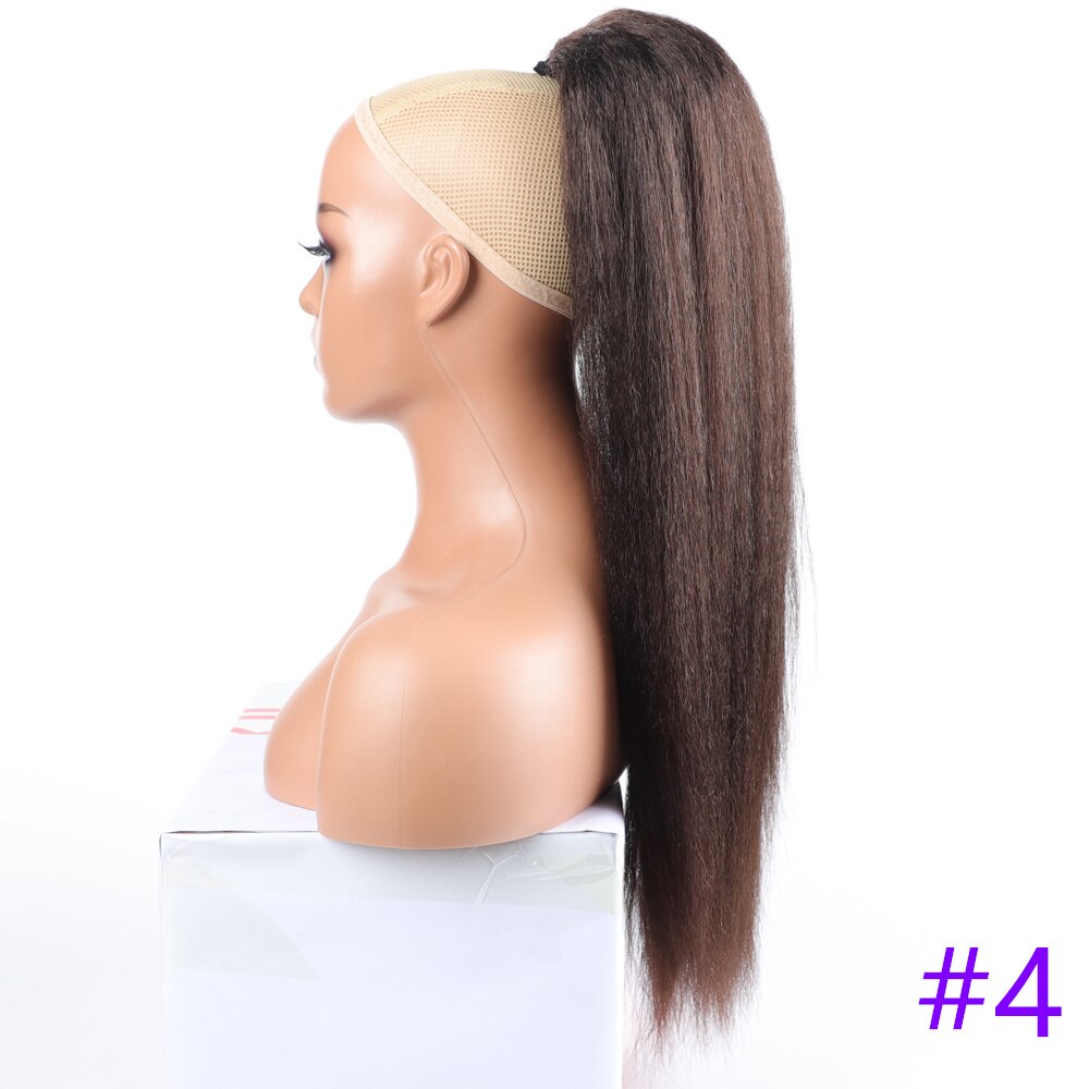 High Puff Afro Kinky Straight Ponytail Synthetic Black Woman Hair Drawstring Ponytail Long Hair Extension Ponytail For Women