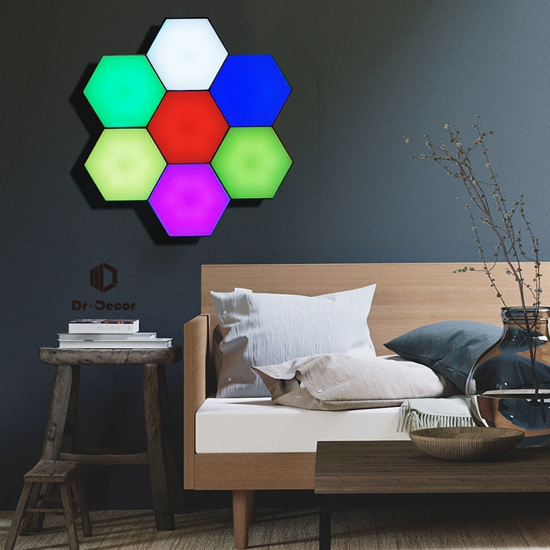 Creative RGB LED Night Light for Home Decoration Quantum Modular Lamp Touch Helios Lighting Indoor Bedside Magnetic Lights