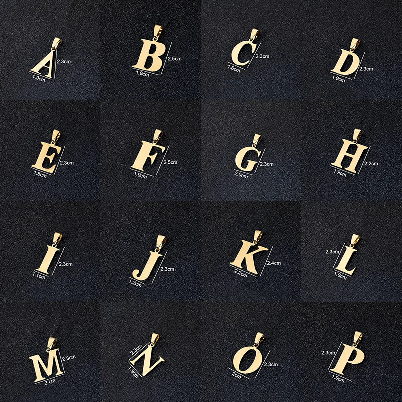 SONYA A To Z Stainless Steel 26 Letters Initial Pendant For Women Alphabet  DIY Pendants Friends Family Gifts